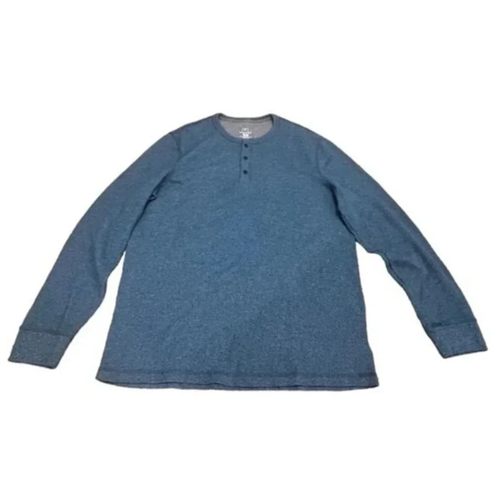 NWOT George Men's Blue Long Sleeve Henley Thermal Top Size XLT